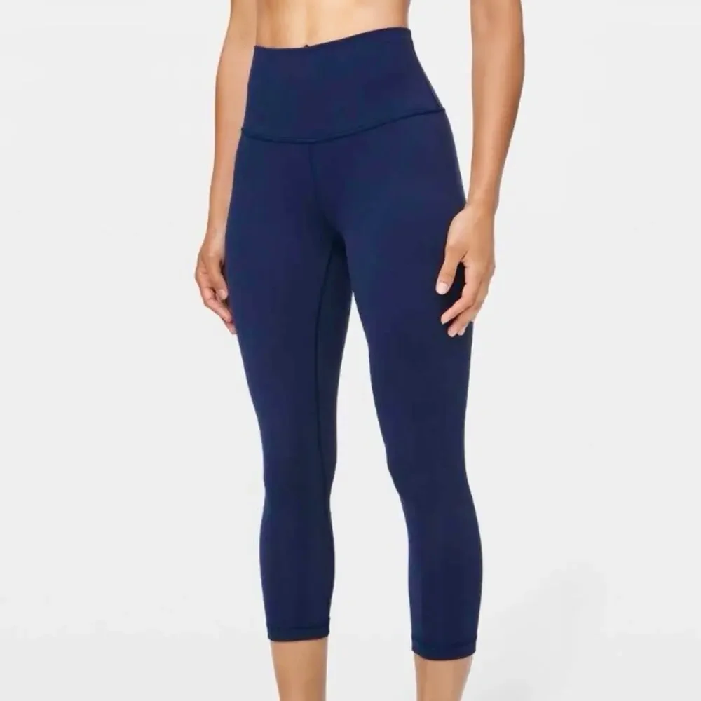 Lululemon Wunder Train super-hi rise cropped leggings in true navy size 6